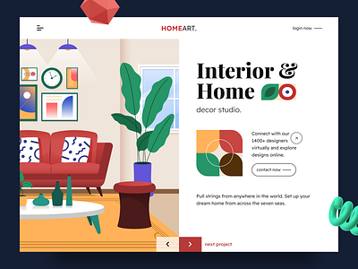 Design Studio Webpage art colorful colors concept design decor design design studio design ui green home design interior landing page interior studio minimal project ui ui design uidesign uxdesign webpage webpage for home decor