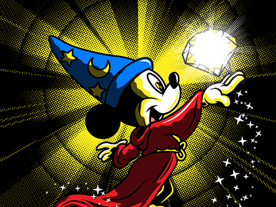 The Sorcerer's Apprentice T-Shirt Design animation apparel apparel design character design cheerleading classic design disney graphic design illustration illustrator mascot mickey mouse tshirt vector