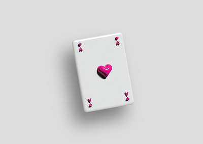 Ace of Hearts 3d graphic design