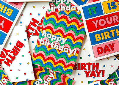 New Birthday Cards 70s birthday card design greeting card groovy illustration pattern stationery the office vintage