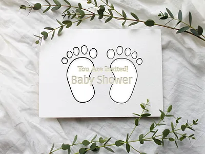 Baby Shower Invitation Card Design baby baby shower branding card celebration design figma graphic design illustration invitation logo typography ui ux vector
