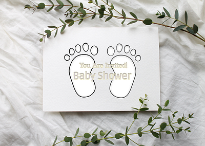 Baby Shower Invitation Card Design baby baby shower branding card celebration design figma graphic design illustration invitation logo typography ui ux vector