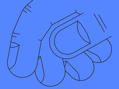 Blue 2d colorful design digital fat fingers hand illustration kapustin linear outline scin vector