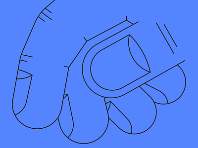 Blue 2d colorful design digital fat fingers hand illustration kapustin linear outline scin vector