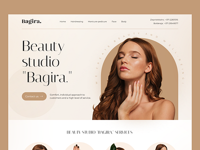 Beauty studio website redesign concept beauty business concept cute daily design designer figma inspiration light minimal model salon ui web website womans