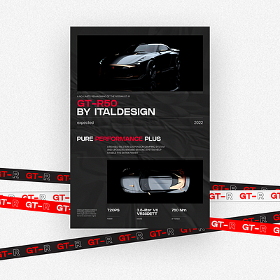 GT-R50 car graphic design nissan poster ui