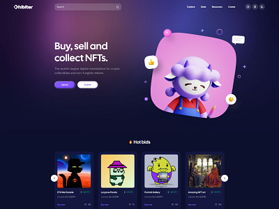 Xhibiter NFT Dark Version crypto dark gradient marketplace nft tokens