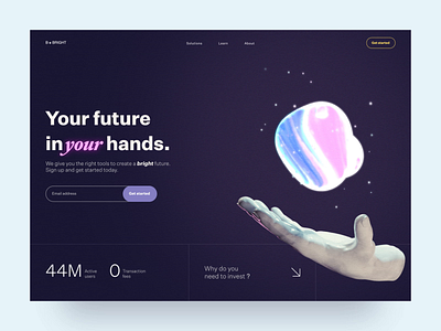 Investment platform landing page concept after effects animation blender crypto design finance landing motion graphics ui web