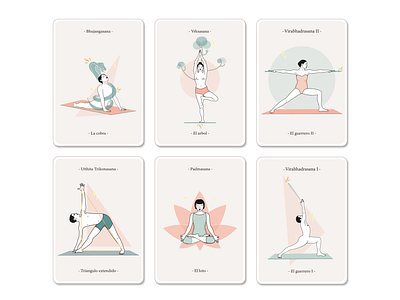 Card-asanas asana beer card design illustration serie yoga