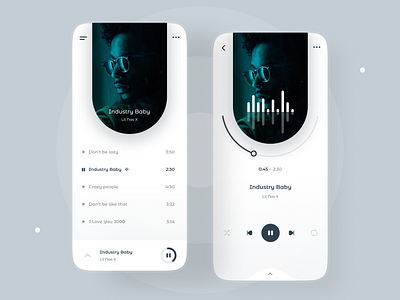 Music Player App app app design clean design ios design minimal minimalist mobile mobile app mobile app design music music app music app design music player music player app player playlist song ui ux