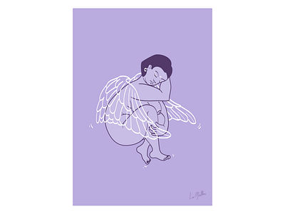 Angel 02 angel art illustration lilac love violet wings