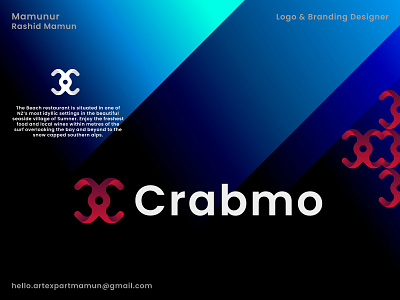 Crabmo Branding Logo Design 3d app icon best logo designer brand mark branding company logo creative elegant logo gradient graphic design illustration logo design logo inspiration logo maker logo type logos minimalist logo modern logo professional web icon