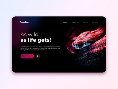 Zooable - Web UI animation app art branding creative design figma graphic design illustration landingpage logo motion graphics ui uiux userinterface vector web website
