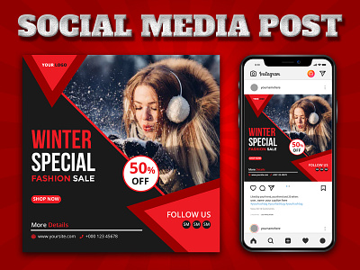 Attractive social media posts for Instagram, Facebook social media design