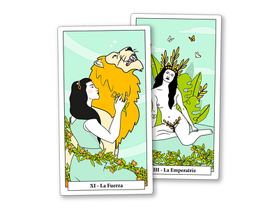 The Force & The Empress art design empress force illustration tarot cards