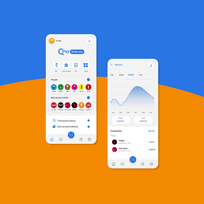 Q-pay app concept app design figma graphic design typography ui ux