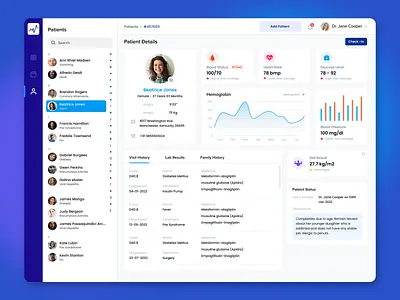 Practicebill - Patient Management System clinical dashboard design hospital landing page management medical patient patient dashboard product ui