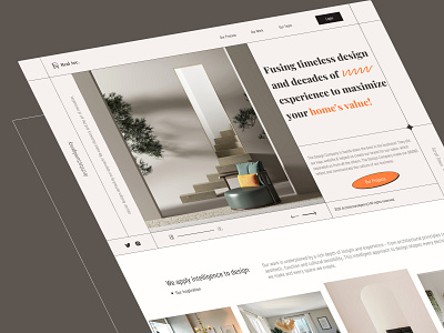 Interior Design Landing architecture design header homedesign homepage interiordesign landing minimal modern ui uiuxdesign uiuxdesigner ux website