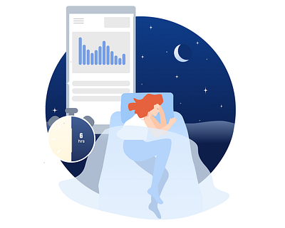 Sleep Mobile App Illustration app branding design graphic design illustration mobile mobile design vector