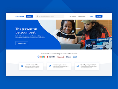 Coursera Homepage Redesign brand design brand identity branding copy copywriting coursera education homepage marketing product ui ux web design