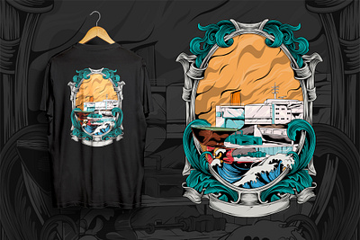 Warship Illustration 3d adobe animal animation app art artist beer branding design graphic design illustration logo magazine motion graphics sea ship ui war waves