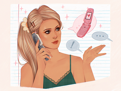 Back to 2000 art branding childhood design flip phone girl glitter graphic design illustration leaves memory nostalgia nostalgic parishilton phone pink portrait warmup