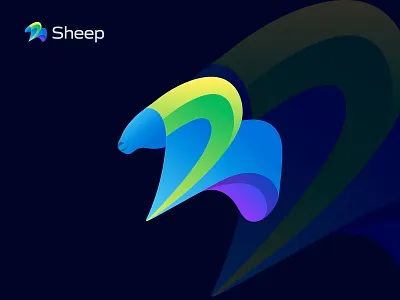 Sheep Colourful Logo branding colourful logo gradient graphic design identity illustration logo logo design modern sheep