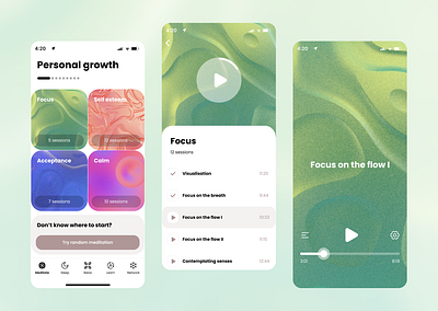 Meditation app 3d app cinema 4d design mindfullness ui ux