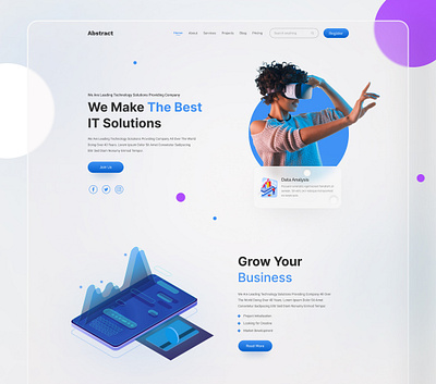 Abstract agency website landing page design agency landing page clean ui creative agency darktheme designer homepage interface landing landing page landingpage marketing agency metaverse minimal startup ui uiuiux visual design web design web page webdesign