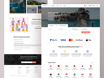 Travel Tour Flight Booking Landing Page adventure design destination explore flight home page landing page tourism travel travel agency travel booking travel guide travel landing page travelling trip vacation web webdesign website website design