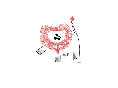 little lion cartoon greeting card leon postcard