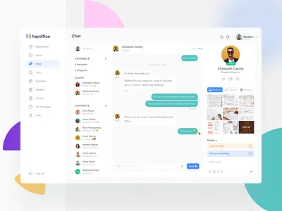 Chat Design- office Management Web Application chat chat deisgn clean dashboard design management management web application minimal modern ui web application