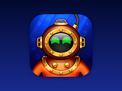 Apollo Scuba App Icon apollo apollo app app app icon dive icon madewithsketch ocean reddit scuba skeumorphism