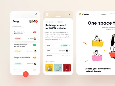 Oneder Mobile application design halo lab interface startup ui ux