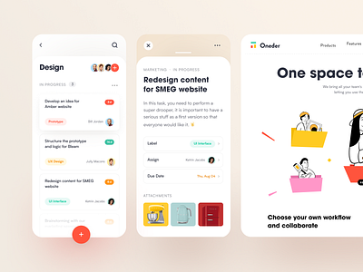 Oneder Mobile application design halo lab interface startup ui ux