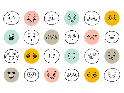 Smiley faces. Emoji avatar background child clipart cute design emoji emoticon emotion expressions funny graphic design hand drawn happy face illustration kawaii logo sketch smile smiley face