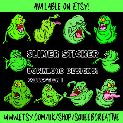 Slimer From the Real Ghostbusters Cartoon Digital Download mascot design