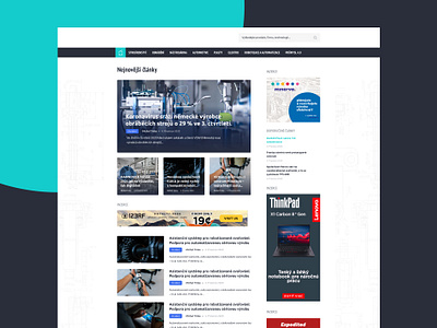 Online Industrial Magazine - Website Design article blog design editorial homepage industrial industry inspiration layout minimal ui ux website