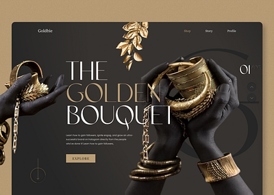 The Golden BOUQUET Landing page antique bonquet creative creative design figma gold golden landing page ui user experience user interface ux web page website