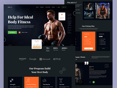 Workout Gym Landing Page bodybuilding burn fat calories fitness fitness website gym gym website gymnastics home page landing page spot training webdesign website design weight weightloss workout yoga