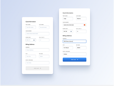 Add new card credit card design form ui