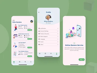 Medical Service App for Mobile Interface andriod app design health service app hybrid design ios app medical app mobile mobile app ui ui design uiux uiux design ux ux design