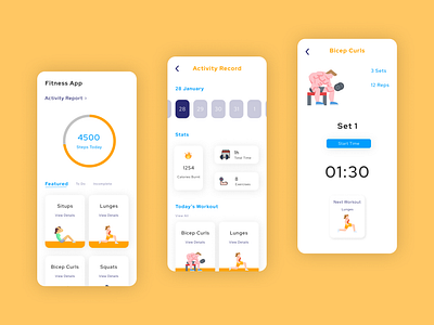 Fitness App Design app design interface mobile apps mobileapp mobileappdesign ui ui design us ui design ux