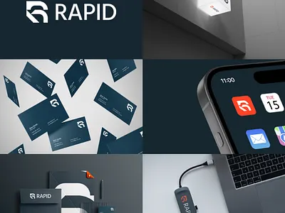 Rapid Logo & Brand Identity Design. brand identity branding business company creative design graphic design innovation letter r logo minimal negative space redesign software techno technology typography visual identity