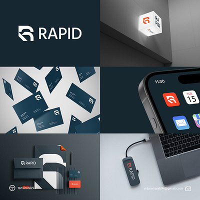 Rapid Logo & Brand Identity Design. brand identity branding business company creative design graphic design innovation letter r logo minimal negative space redesign software techno technology typography visual identity