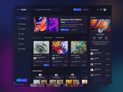 NFT Dashboard Design blockchain cryptocurrency dark darkmode darkmoode design dashboard dashboard design dashboards design exchange futuristic nft nft product token trade trading ui ui design ui ux ux