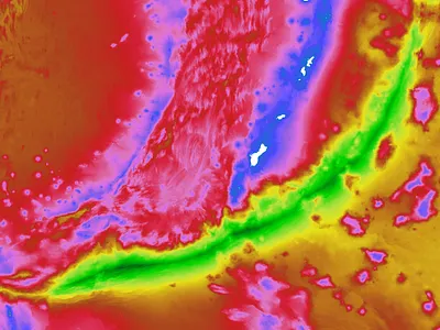 Meet Mariana abstract aerial art artwork bathymetry blockchain colors cryptoart ethereum geography gis map mariana trench nature nft opensea polygon scientific spatial spectrum