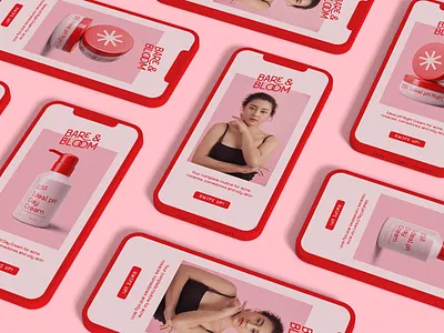 Bare & Bloom beauty branding colorful cosmetics design instagram k beauty logo retro skincare vector