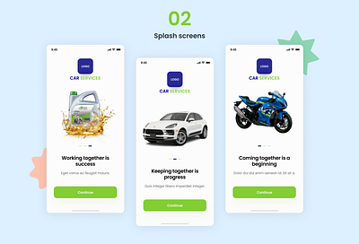 Car App - Splash Screens design mobile ui ux