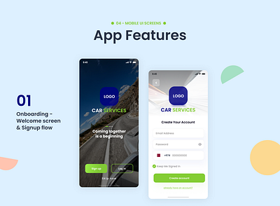 Car Services App design ui ux